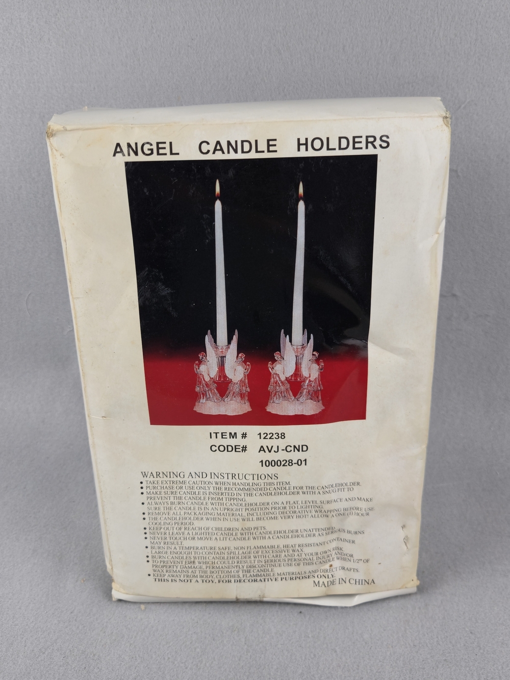 NIB Vintage Frosted Clear Acrylic Angel Holders Set
